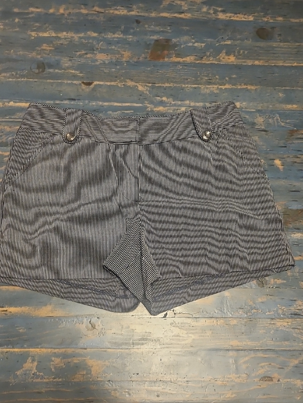 Striped High-Rise Women’s Shorts in Navy and White